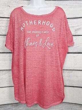 Maurices "Motherhood Is A Perfect Mix Of Choas & Love" Burnout Tee T-shirt XXL
